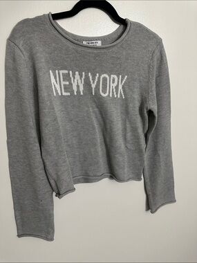 Frankies Bikinis Gray NEW YORK Knit Long Sleeve Top